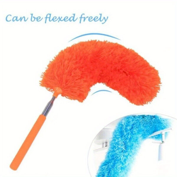 1pc, Electrostatic Microfiber Dusters, Retractable Dust Removal Brush, Microfiber Dusting Brush, Reusable Washable Furniture Dust Duster For Fan, Desktop, Keyboard, Furniture, Car, Cleaning Supplies, Cleaning Tool, Ready For School - Image 8