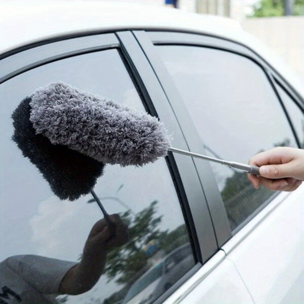 1pc, Electrostatic Microfiber Dusters, Retractable Dust Removal Brush, Microfiber Dusting Brush, Reusable Washable Furniture Dust Duster For Fan, Desktop, Keyboard, Furniture, Car, Cleaning Supplies, Cleaning Tool, Ready For School - Image 2