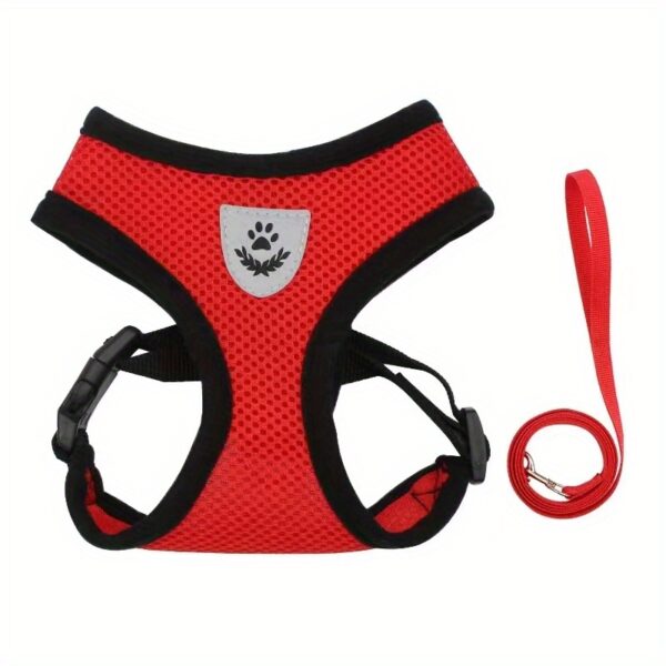 Dog Harnesses Leash, Mesh Cloth Pet Collars, Puppy Breathable Reflective Lead Dog Rope, Adjustable Pet Supplies - Image 3