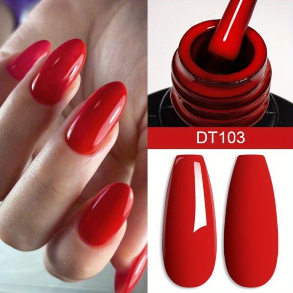 Red Series Gel Nail Polish, Spring Summer Wine Red Gel Polish, UV/LED Lamp Needed, For Home Salon Nail Art, Christmas nail design - Image 3