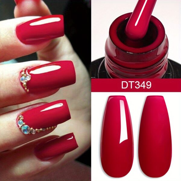 Red Series Gel Nail Polish, Spring Summer Wine Red Gel Polish, UV/LED Lamp Needed, For Home Salon Nail Art, Christmas nail design - Image 17
