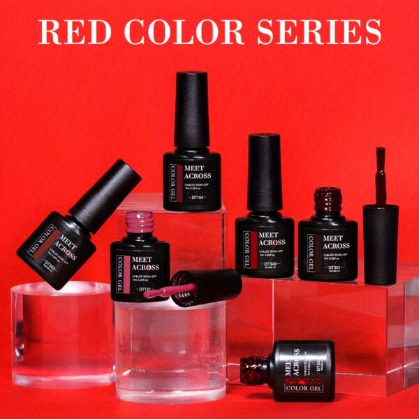 Red Series Gel Nail Polish, Spring Summer Wine Red Gel Polish, UV/LED Lamp Needed, For Home Salon Nail Art, Christmas nail design - Image 14