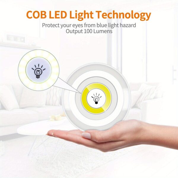 6pcs/3pcs/1pc Smart Wireless LED Under-Cabinet Lights COB Night Light With Remote Control For Wardrobe, Kitchen & More - Image 6