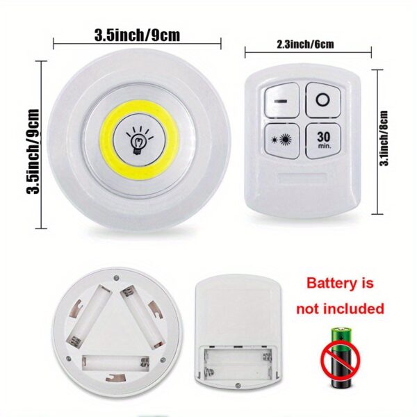 6pcs/3pcs/1pc Smart Wireless LED Under-Cabinet Lights COB Night Light With Remote Control For Wardrobe, Kitchen & More - Image 2