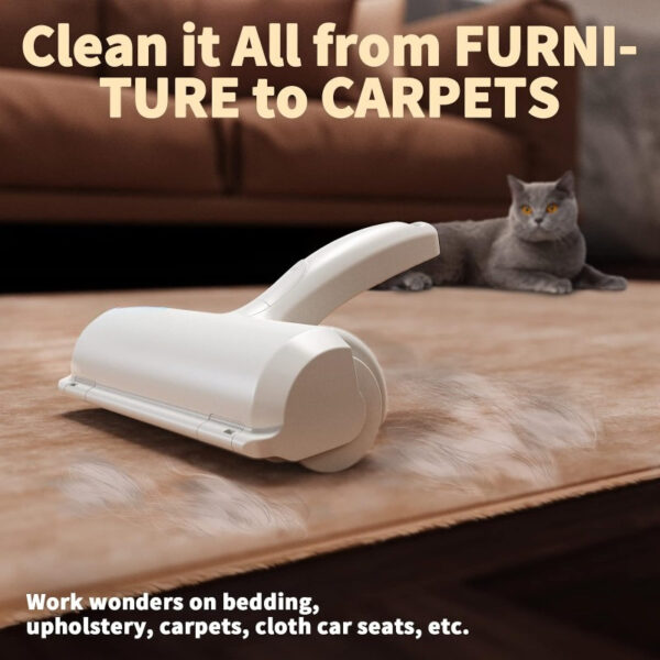 Pet Hair Remover - Lint Roller For Pet Hair - Cat And Dog Hair Remover For Couch, Furniture, Carpet, Car Seat, Reusable Roller W/Self-Cleaning Base - Upgraded Animal Fur Removal Tool - Image 3