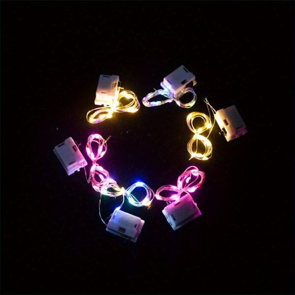 LED Small Lights, Christmas Bouquet Decoration Atmosphere Copper Wire Color Lights, Battery Box Strip Lights, Small White Box Strip Lights Star - Image 9