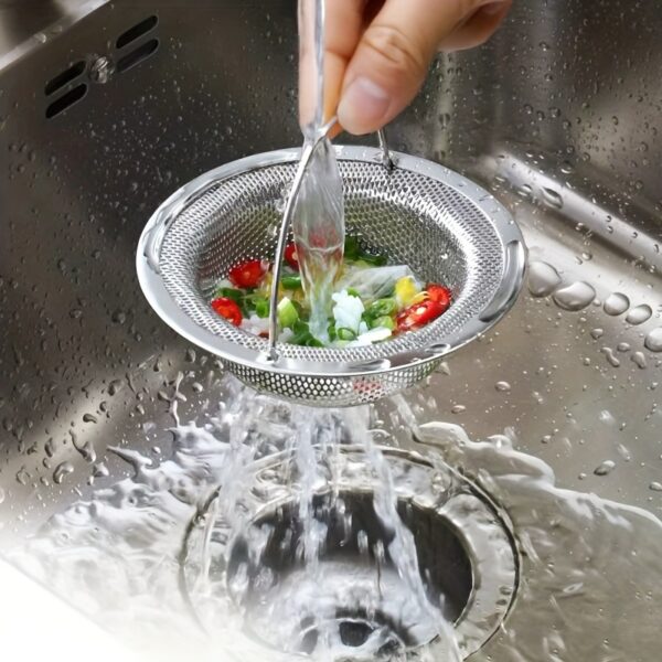 1pc Stainless Steel Drain Stopper With Anti-Slip Handle, Hair Catcher And Filter For Kitchen And Bathroom, Effortlessly Prevents Clogs And Blockages, Home & Kitchen Accessories - Image 3