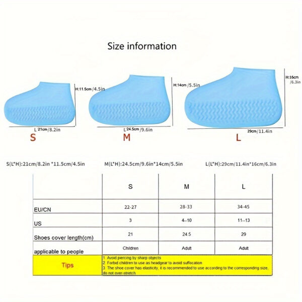 1 Set Of Outdoor Latex Rain Boots Waterproof Shoe Cover That Can Be Reused For Rain Prevention. Multiple Colors To Choose From, Durable - Image 2