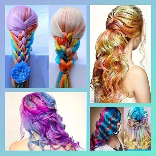 10 Color Hair Chalk for Girls Makeup Kit Hair Chalk Comb Temporary Washable Hair Color Dye for Birthday Halloween Christmas Gifts Toys for Girls - Image 7