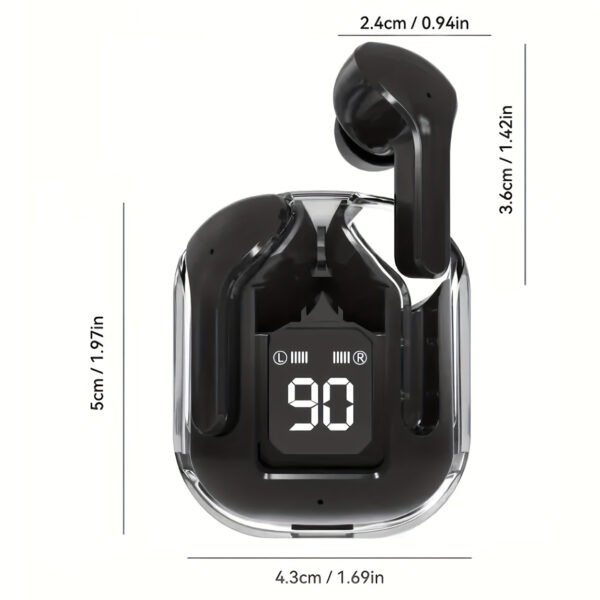 Transparent Wireless Earbuds Wireless 5.3 Headphones with ENC Noise Canceling Earphones, HiFi Dual Stereo Microphone Mini In-Ear Earbuds with Charging Case And LED Digital Display Sports Headset, Wireless Earbuds, Noise Canceling, HiFi, Sports Headset - Image 14