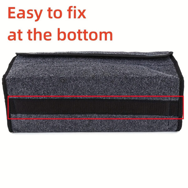 1pc Car Storage Box, Portable, Foldable Car Trunk Organizer, Felt Cloth Storage Box, Car Interior Stowing Tidying Container Bag, Car Organizer - Image 4