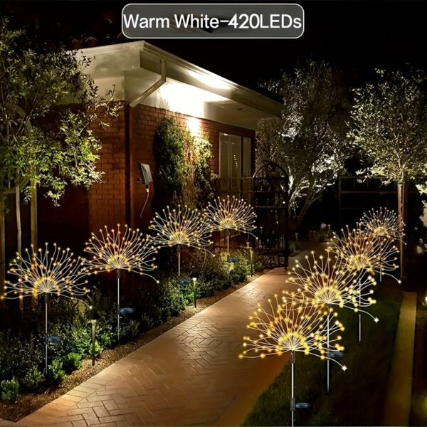 Fireworks Lights Outdoor, Solar Firework Lights Outdoor IP65 With 8 Lighting Modes Firework Solar String Lights For Garden Patio Backyard Decor 420LED/300LED/200LED/150LED/60LED - Image 21