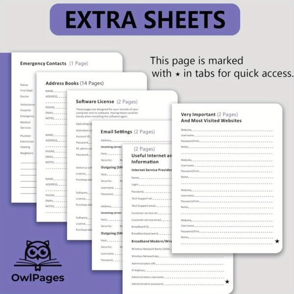 Password Book With Alphabetical Tabs. Hardcover Password Keeper Notebooks For Seniors, Internet Password Logbook Journal, Address Organizer For Computer & Website Logins, Pocket Size - Image 6