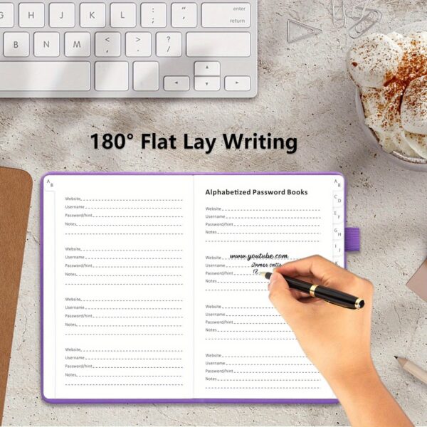 Password Book With Alphabetical Tabs. Hardcover Password Keeper Notebooks For Seniors, Internet Password Logbook Journal, Address Organizer For Computer & Website Logins, Pocket Size - Image 8