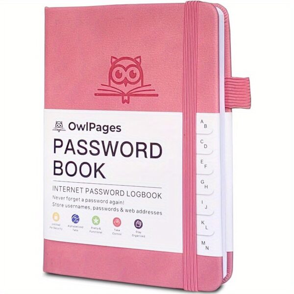 Password Book With Alphabetical Tabs. Hardcover Password Keeper Notebooks For Seniors, Internet Password Logbook Journal, Address Organizer For Computer & Website Logins, Pocket Size - Image 5