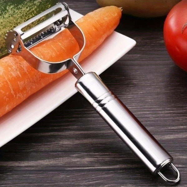 Sharp Stainless Steel 1pc Vegetable Peeler - Durable Food-Safe Kitchen Gadget for Effortless Peeling of Potatoes, Carrots, Cucumbers & More - Ideal for Home, Restaurants & Hotels - Image 2