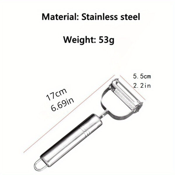 Sharp Stainless Steel 1pc Vegetable Peeler - Durable Food-Safe Kitchen Gadget for Effortless Peeling of Potatoes, Carrots, Cucumbers & More - Ideal for Home, Restaurants & Hotels - Image 4