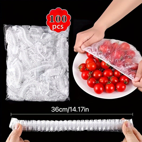 100pcs Colorful Disposable Food Covers - Elastic, Freshness Sealing Wraps for Leftovers, Fruits & More - Perfect for Home Kitchen, Picnics, BBQs & Restaurants - Image 8
