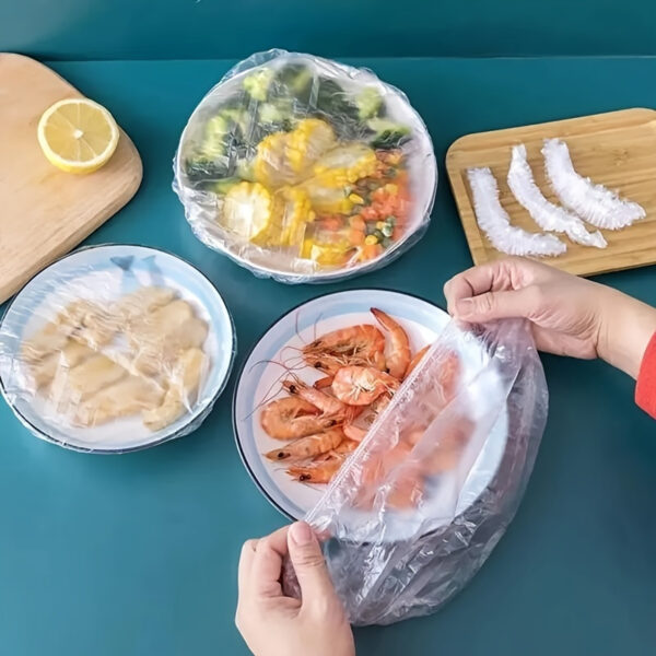 100pcs Colorful Disposable Food Covers - Elastic, Freshness Sealing Wraps for Leftovers, Fruits & More - Perfect for Home Kitchen, Picnics, BBQs & Restaurants - Image 4