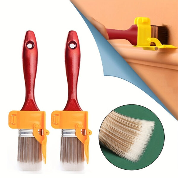 1pc Edging Color Separation Paint Brush, Portable And Durable Lightweight Cleaning Brush, Tough, Painting Brush With Wooden Handle, DIY Tool For Framing Walls Ceiling Edge Decoration - Image 5