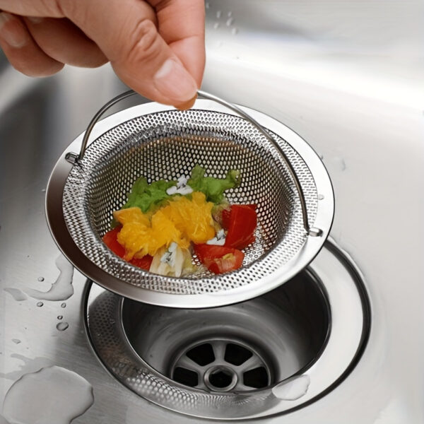 1pc Stainless Steel Drain Stopper With Anti-Slip Handle, Hair Catcher And Filter For Kitchen And Bathroom, Effortlessly Prevents Clogs And Blockages, Home & Kitchen Accessories