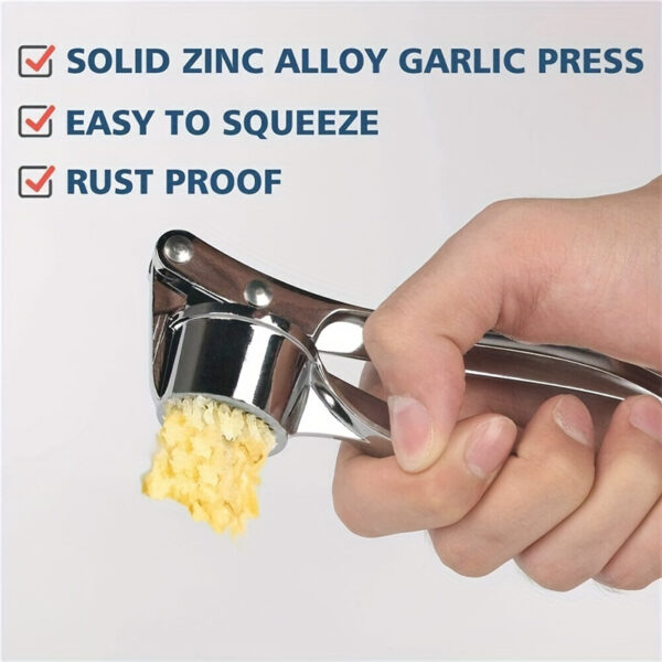 Titanium Garlic Press - 1 Piece, Manual Handheld Garlic and Ginger Mincer, Kitchen Gadget, Rust Proof, Easy Squeeze, No Electricity Needed - Image 3