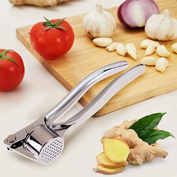 Titanium Garlic Press - 1 Piece, Manual Handheld Garlic and Ginger Mincer, Kitchen Gadget, Rust Proof, Easy Squeeze, No Electricity Needed - Image 9