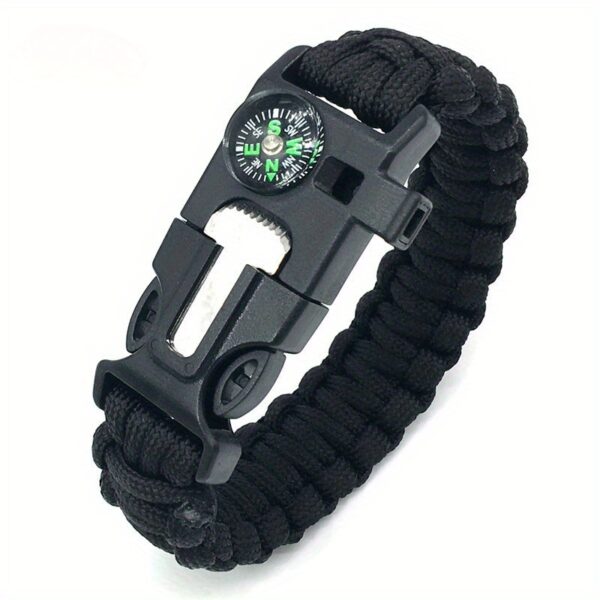 5-in-1 Bracelet With Compass, Whistle, Fire Starter, Cutting Tool, And Emergency Rope, For Hiking And Camping - Image 5