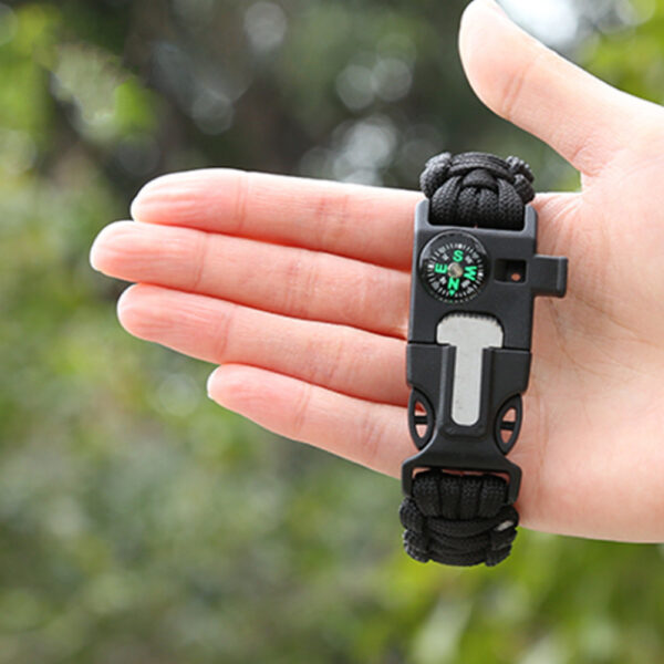 5-in-1 Bracelet With Compass, Whistle, Fire Starter, Cutting Tool, And Emergency Rope, For Hiking And Camping - Image 12