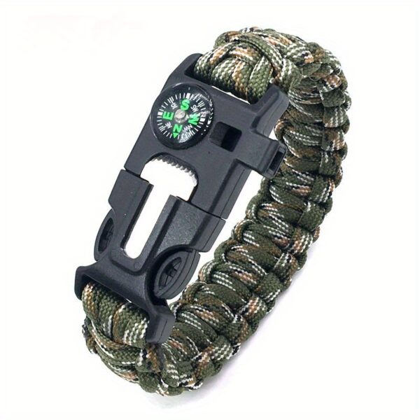 5-in-1 Bracelet With Compass, Whistle, Fire Starter, Cutting Tool, And Emergency Rope, For Hiking And Camping - Image 7