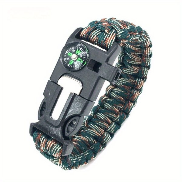5-in-1 Bracelet With Compass, Whistle, Fire Starter, Cutting Tool, And Emergency Rope, For Hiking And Camping - Image 10