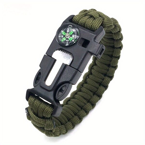 5-in-1 Bracelet With Compass, Whistle, Fire Starter, Cutting Tool, And Emergency Rope, For Hiking And Camping - Image 8