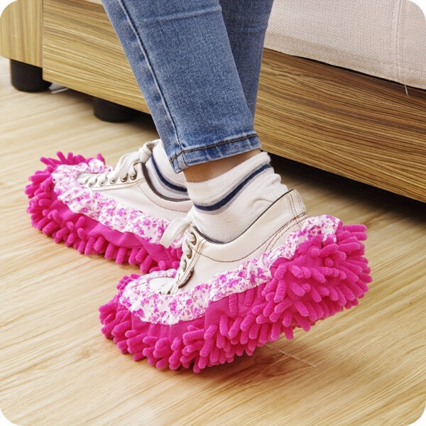 2-Pack Reusable Lazy Mop Slippers - Detachable, Washable Chenille Dust Mop Shoes Cover for Efficient Floor Cleaning - No Electricity Household Cleaning Tool for Living Room, Bedroom