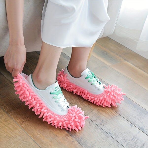2-Pack Reusable Lazy Mop Slippers - Detachable, Washable Chenille Dust Mop Shoes Cover for Efficient Floor Cleaning - No Electricity Household Cleaning Tool for Living Room, Bedroom - Image 12