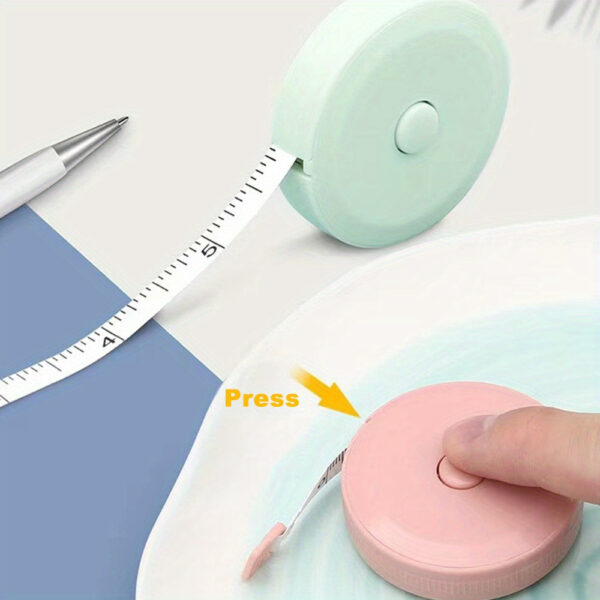1pc 60-inch Retractable Mini Soft Tape Measure - Double-Sided Portable Sewing Tape with One-Click Recyclable Clasp, & Battery-Free for Tailoring, Knitting Crafts, Body & Fabric Measurement - Image 7