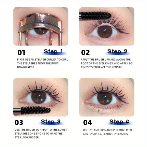 Galaxy Lengthening Mascara, Dramatic Lash Extension, Long-Wearing Formula, Waterproof & Smudge-Proof, Intense Black for All Skin Types - Image 3