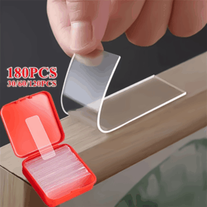 60pcs Multipurpose Double-Sided Adhesive Tape Set - Clear, Removable, Waterproof Mounting Strips for Hanging Decor, Couplets, Photos & Clocks