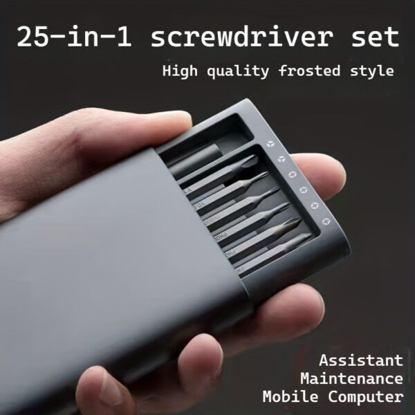 25-in-1 Precision Screwdriver Set, Multi-Function Repair Tools for Mobile Phone & Tablet Disassembly, Durable Plastic, Uncharged - with Various Screw Heads - Image 2