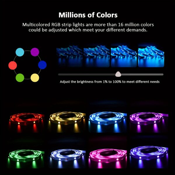 Wireless Infrared Remote Control RGB LED Strip Lights Flexible Ribbon Lamp Decor for Living Room Atmosphere Lighting Decoration String - Image 5