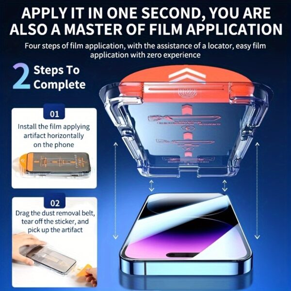 5pcs Full Cover Privacy Screen Protector for iPhone 16/15/14/13/12/11/16 Pro Max/15 Pro Max/Plus/Mini/X/XS/XR/XS Max, 9H Tempered Glass Film, Dynamic Island Compatible, Anti-Scratch, Anti-Fingerprint, Case Friendly, Glossy Screen Surface, Dust Proof Speak - Image 9
