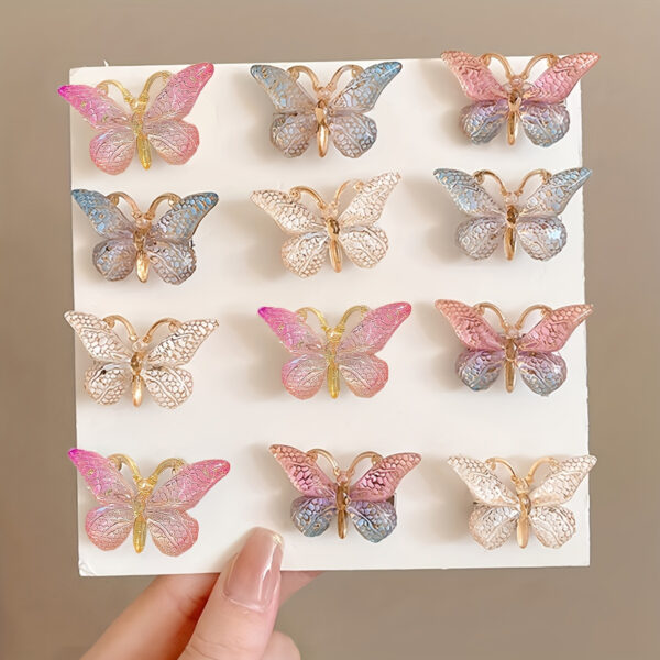 5pcs Whimsical Boho Butterfly Hair Clips for Girls - Sparkling Alloy Hair Accessories with Adorable Design - Perfect for Little Princesses - Image 4