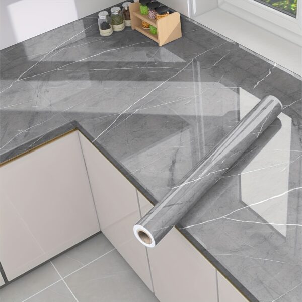 1 Roll Marble Self-Adhesive Wallpaper - Waterproof & Oil-Proof, Easy to Apply for Kitchen & Bathroom Renovation - Image 21