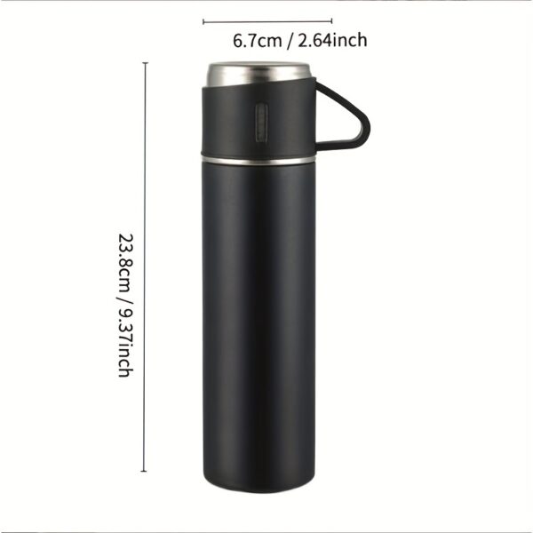 1set Thermal Mug 500ml/16.9oz, Stainless Steel Vacuum Insulated Bottle With Cup For Coffee Hot Drink And Cold Drink, Water Flask Back To School Supplies - Image 4