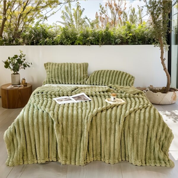 [Customer Favorite] Versatile Faux Rabbit Fur Blanket - Double-Sided, Thermal & Cozy for All Seasons, Perfect for Office Naps, Outdoor Camping, Hiking & Fishing - Image 10