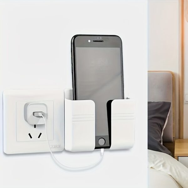 1pc Wall-Mounted Multifunctional Storage Box - Space-Saving Organizer with Phone Holder, Remote Control Shelf, and Bedside Storage - Perfect for Bedroom, Bathroom, Office, and Kitchen - Image 4