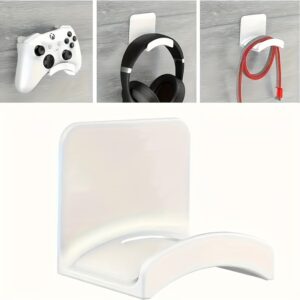 Easy-to-Install Drill-Free Wall-Mounted Headphone Holder - Waterproof Plastic Storage Hook for Headphones, Perfect for Bedroom, Bathroom, Office and Dormitory Organization, Utility Hooks