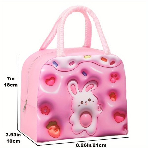 1pc Girl's New Large-capacity Lunch Bag, 3D Pattern Cartoon Lunch Box Bag For Taking Out, Ideal choice for Gifts - Image 9
