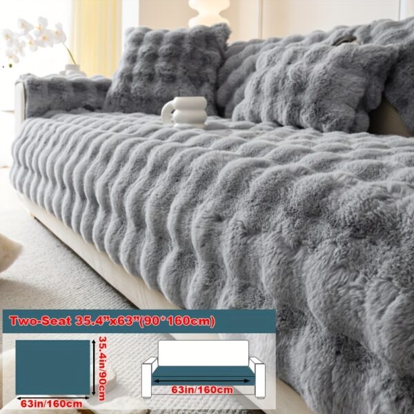 1pc Imitation Rabbit Plush Sofa Cover Winter Warm Thick Plush Soft Sofa Slipcover Pet Favorite Non-slip Protective Couch Cover Furniture Protector For Bedroom Office Living Room Home Decor - Image 31