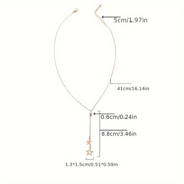 Monochrome Circle With Rod Y-Necklace Alloy Neck Jewelry Simple Style Clavicle Necklace For Women - Image 12