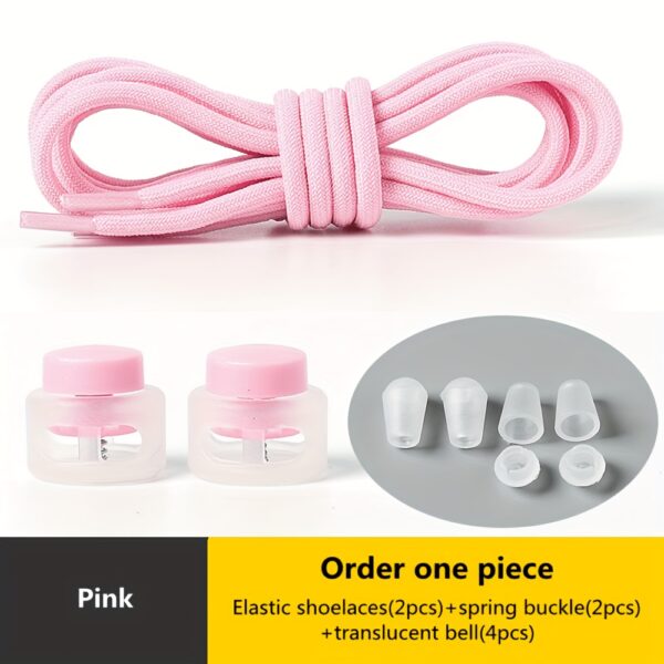 1 Pair Round Elastic Shoelaces, No Tie Shoelaces For Sneakers Casual Shoes Skate Shoes - Image 16